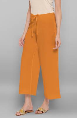 Women's Orange Pure Cotton Palazzo Pant 2