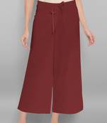 Women's Maroon Pure Cotton Palazzo Pant