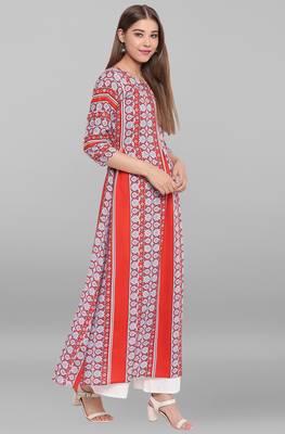 Janasya Women's Brown Poly Crepe Kurta 3