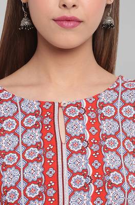 Janasya Women's Brown Poly Crepe Kurta 5