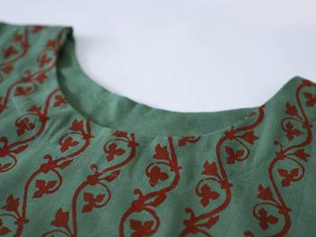 Hunter Green With Round Neck and Sleeves Till Elbows Premium Khadi Kurta 3