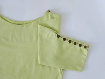 Lemon Green A Line Premium Khadi Kurta 3
