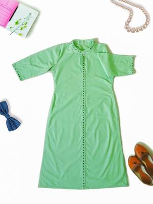 Parrot Green Ladies Pathani Kurta 1