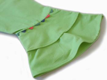 Round neck Parrot Green Ladies kurta With Bell Sleeves 4