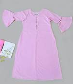 Solid Salmon Pink Premium Khadi Kurta with Bell Sleeves