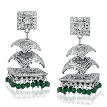 Green pearl jhumkas 1