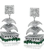 Green pearl jhumkas