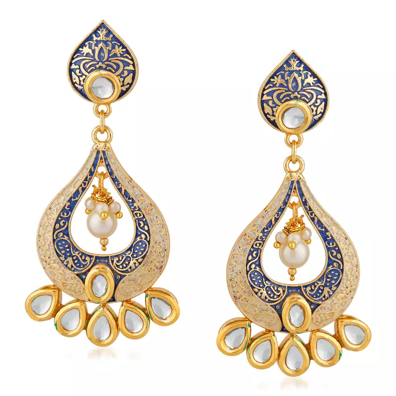 Blue pearl danglers-drops