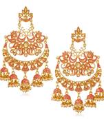 Pink pearl chandbali