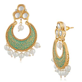 Light green pearl danglers-drops 3