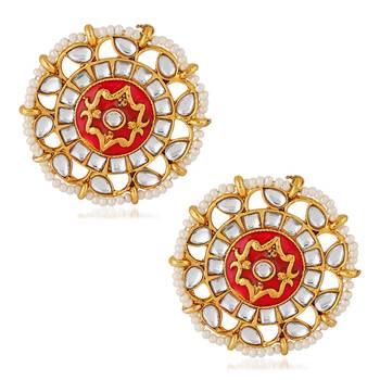 Red pearl studs 1