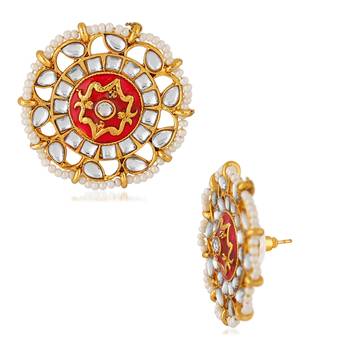 Red pearl studs 3