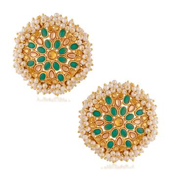 Green pearl studs 1