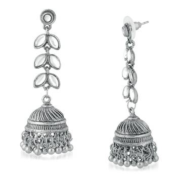 White pearl jhumkas 3