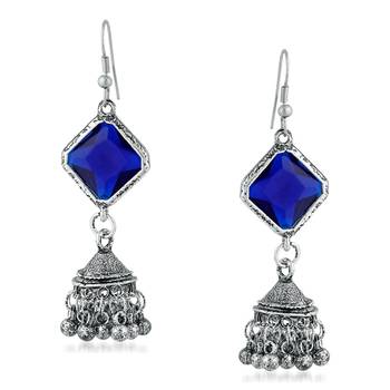 Blue pearl jhumkas 1