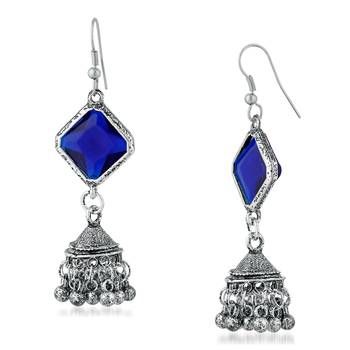 Blue pearl jhumkas 3