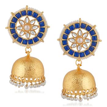 Blue pearl jhumkas 1