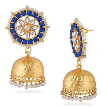 Blue pearl jhumkas 3