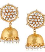 White pearl jhumkas