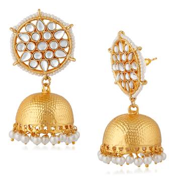 White pearl jhumkas 3