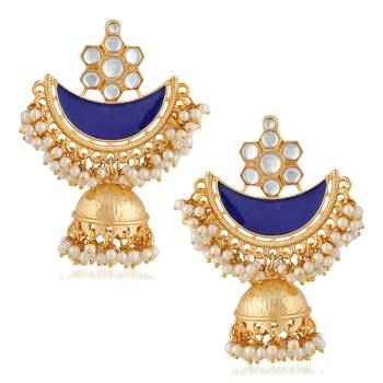 Blue pearl chandbali 1