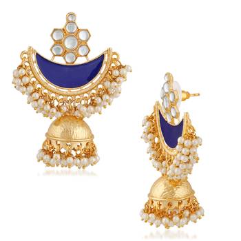 Blue pearl chandbali 3