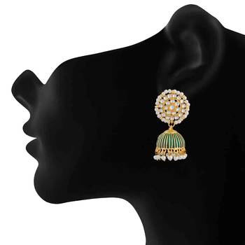Green pearl jhumkas 2