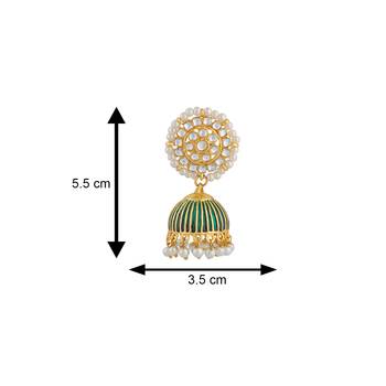 Green pearl jhumkas 4