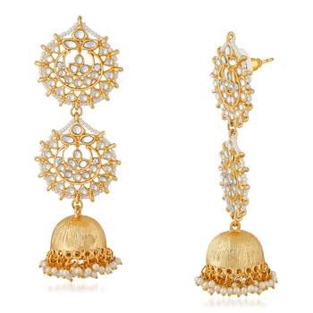 White pearl jhumkas 3