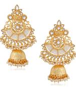 White pearl chandbali