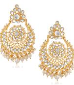 White pearl chandbali