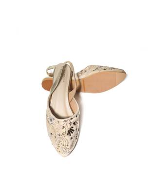 Ariella Cream Velvet Sandals 4