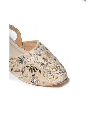 Ariella Cream Velvet Sandals 5