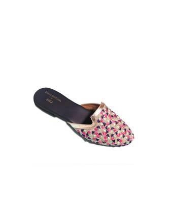 Cassandra Navy Blue And Pink Slipon Mules 2