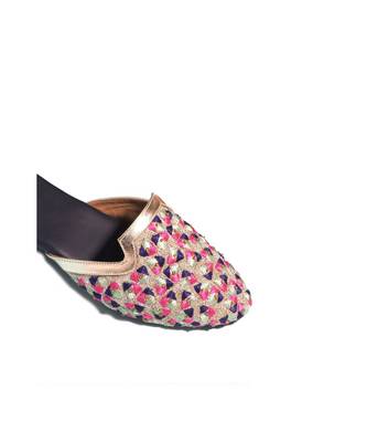 Cassandra Navy Blue And Pink Slipon Mules 3