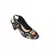 Zenia Black Embroidered Block Heels