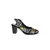 Zenia Black Embroidered Block Heels
