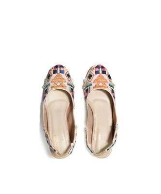 Seira Cream Embroidered Block Heels 1