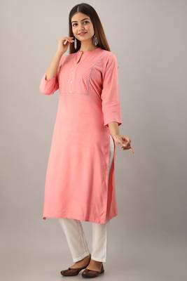 Pink embroidered rayon embroidered-kurtis 2