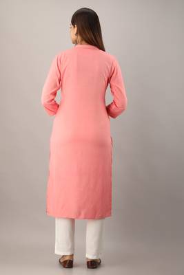 Pink embroidered rayon embroidered-kurtis 4