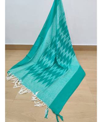 green cotton ikkat dupatta 1