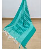 green cotton ikkat dupatta