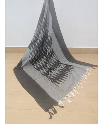 black cotton ikkat dupatta 1