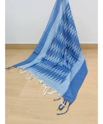 blue cotton ikkat dupatta 1
