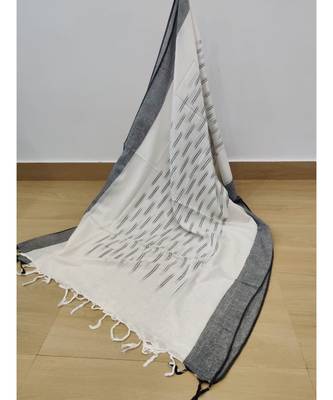 white cotton ikkat dupatta 1