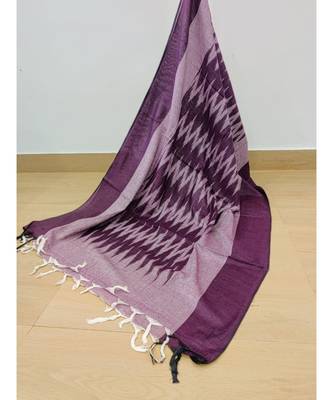 purple cotton ikkat dupatta 1