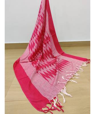 pink cotton ikkat dupatta 1