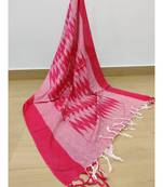 pink cotton ikkat dupatta