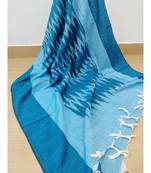 turquoise cotton ikkat dupatta