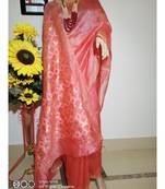 pink Silk Linen Saree